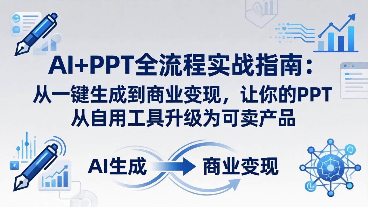 AI+PPT全流程实战指南-更新4月21：从一键生成到商业变现，让你的PPT从自用工具升级为可卖产品-优优云网创