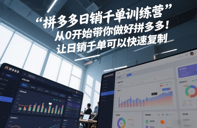 拼多多日销千单训练营，从0开始带你做好拼多多，让日销千单可以快速复制(更新26年4月)-优优云网创