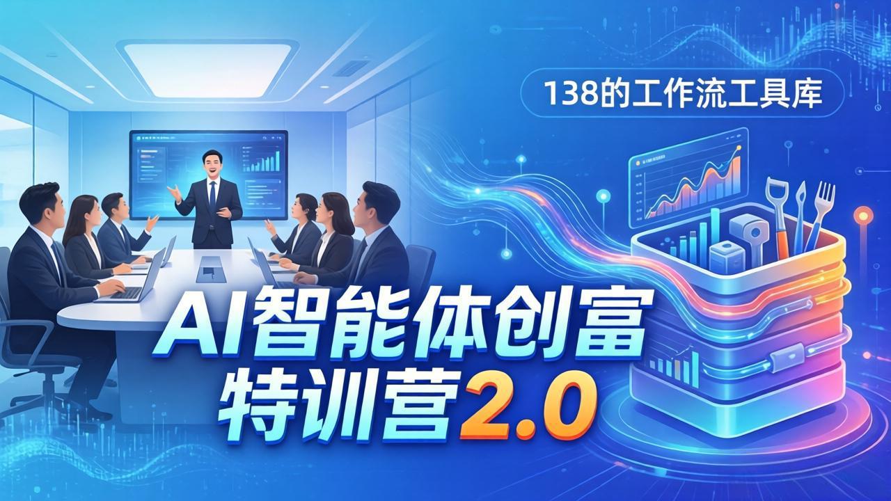 AI智能体创富训练营2.0：3天闭门直播+视频课+工具库，从0到1搭建智能体附138个工作流-优优云网创