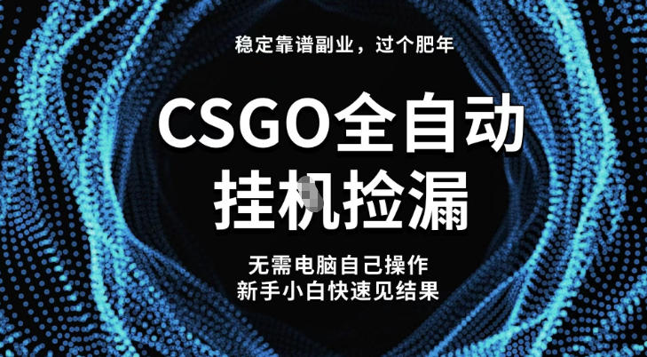 【稳定副业】全球最热门游戏CSGO全自动捡漏,最新玩法,新手小白日入5张+【揭秘】-云网创