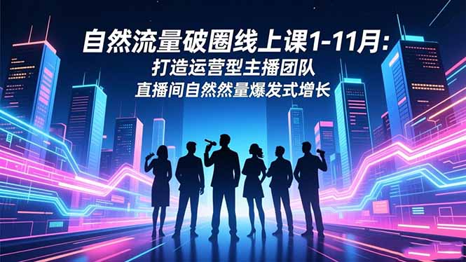 自然流量破圈线上课1-11月:打造运营型主播团队 直播间自然流量爆发式增长-云网创