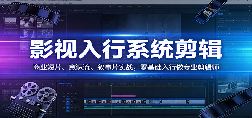 影视系统剪辑，商业短片、意识流、叙事片实战，零基础入行做专业剪辑师-优优云网创