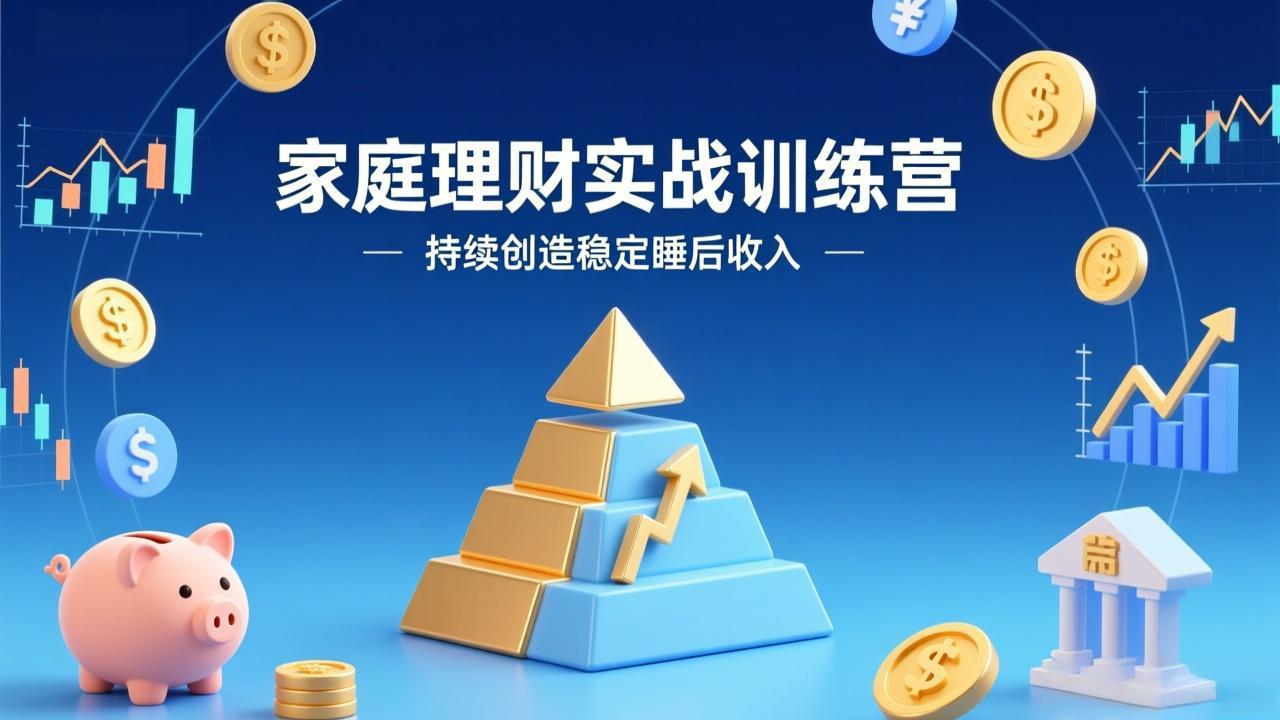 家庭理财实战训练营：从0到1建体系，三阶进阶层层递进，助你持续创造稳定睡后收入-优优云网创