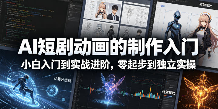 AI短剧动画的制作入门，小白入门到实战进阶，零起步到独立实操-优优云网创