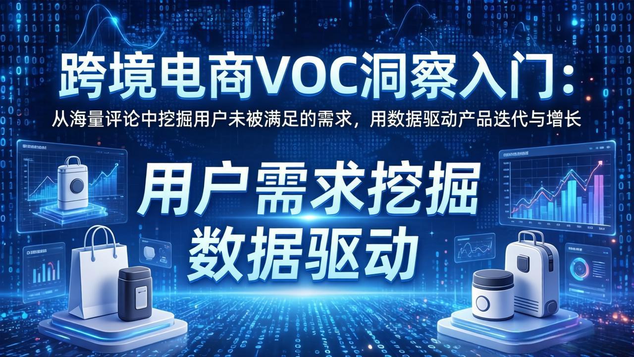 跨境电商VOC洞察入门：从海量评论中挖掘用户未被满足的需求，用数据驱动产品迭代与增长-优优云网创