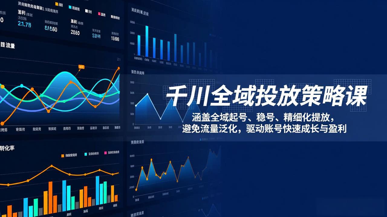 千川全域投放策略课：涵盖全域起号、稳号、精细化投放，避免流量泛化，驱动账号快速成长与盈利-优优云网创