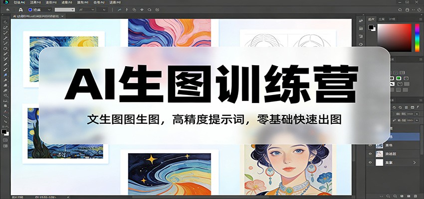 AI生图训练营:文生图图生图,高精度提示词,零基础快速出图-优优云网创