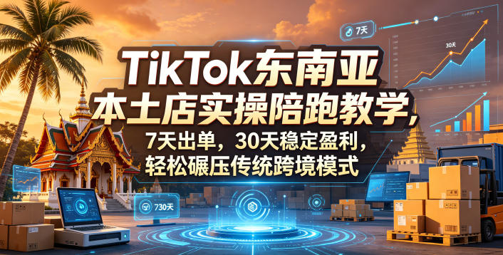 TikTok东南亚本土店实操陪跑教学,7天出单,30天稳定盈利,轻松碾压传统跨境模式-优优云网创