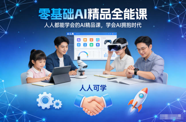 零基础AI精品全能课,人人都能学会的AI精品课,学会AI拥抱时代-优优云网创