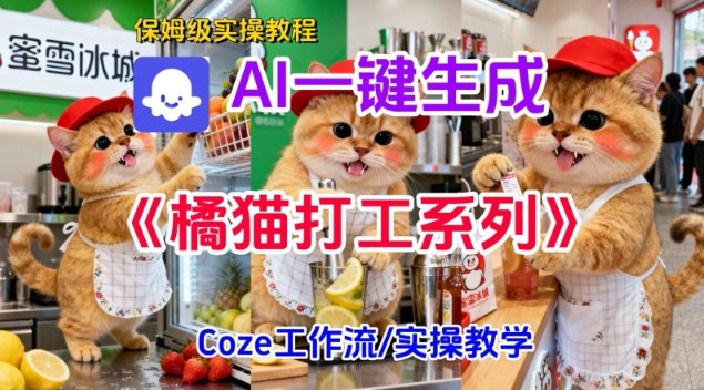 Coze扣子工作流一键生成胖橘猫打工短视频，保姆级实操搭建教学-爱创业网资源库