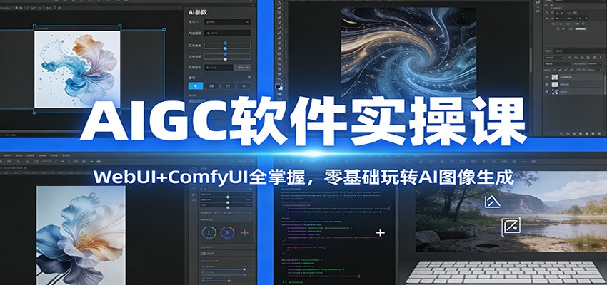 AIGC软件实操课：WebUI+ComfyUI全掌握，零基础玩转AI图像生成-优优云网创