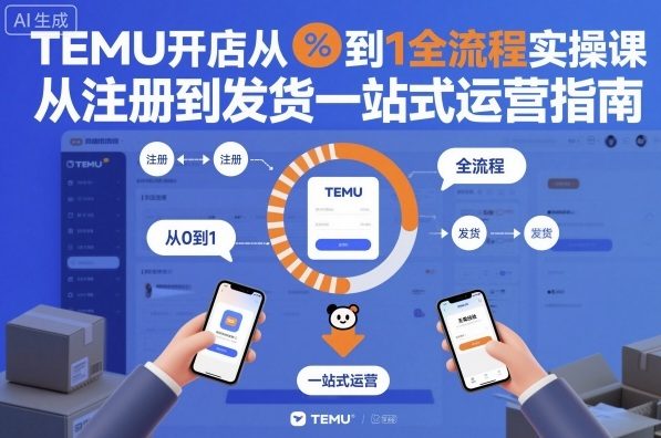 TEMU开店从0到1全流程实操课，从注册到发货一站式运营指南-云网创