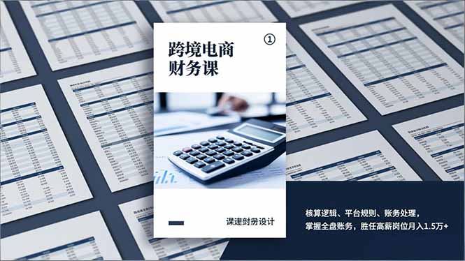 跨境电商财务课，核算逻辑、平台规则、账务处理，掌握全盘账务，胜任高薪岗位月入1.5万+-优优云网创