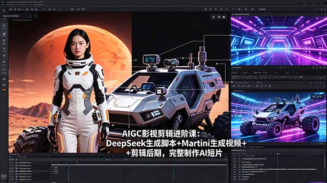 AIGC影视剪辑进阶课：DeepSeek生成脚本+Martini生成视频+剪辑后期，完整制作AI短片-优优云网创