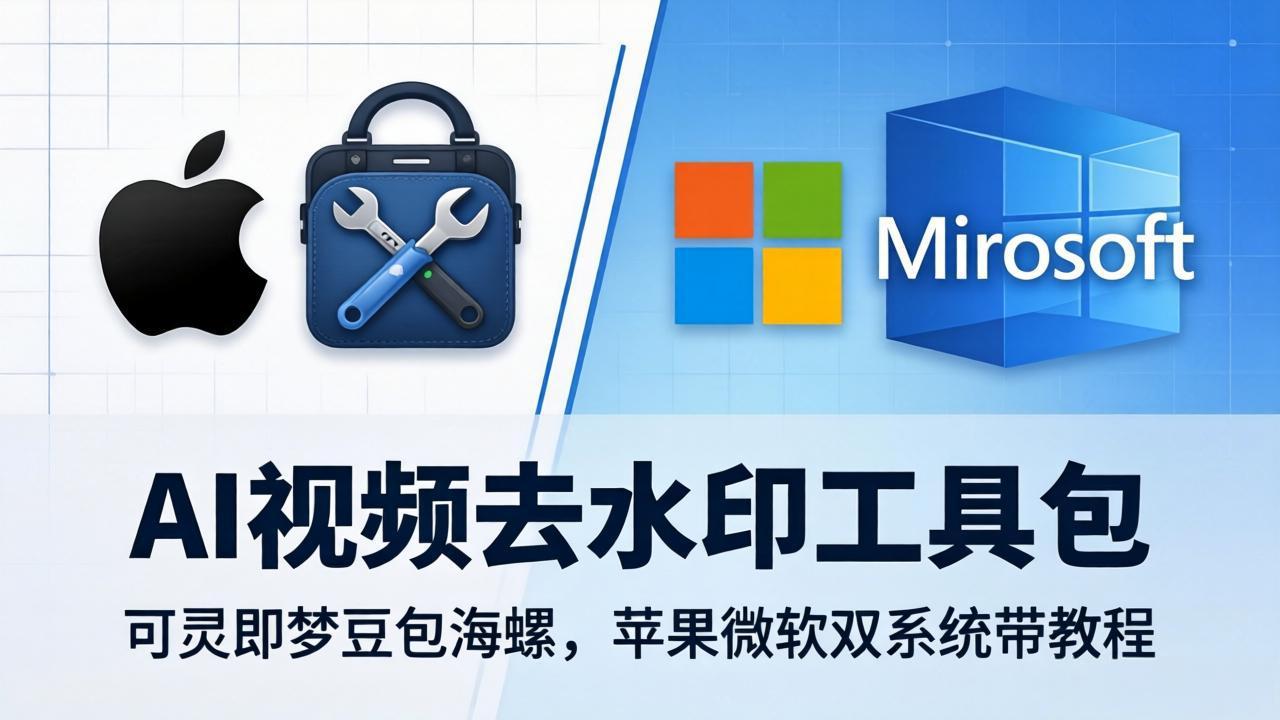 AI视频去水印工具包：可灵即梦豆包海螺，苹果微软双系统带教程-优优云网创