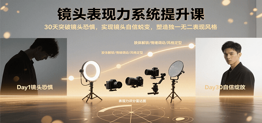 图片[1]-镜头表现力系统提升课，30天突破镜头恐惧实现自信蜕变，塑造独一无二表现风格-优优云网创