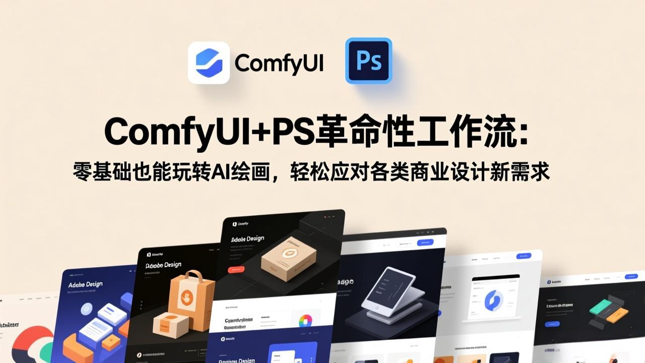 ComfyUI+PS革命性工作流：零基础也能玩转AI绘画，轻松应对各类商业设计新需求-优优云网创