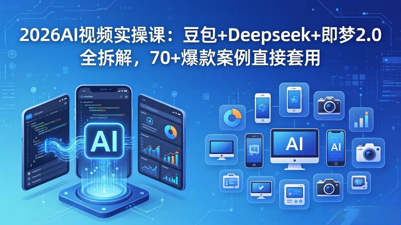 2026AI视频实操课：豆包+Deepseek+即梦2.0全拆解，70+爆款案例直接套用-优优云网创