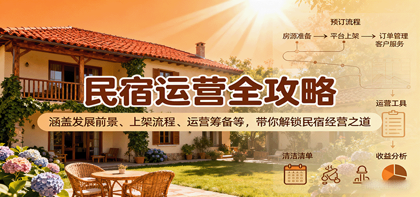 图片[1]-民宿运营全攻略：涵盖发展前景、上架流程、运营筹备等，带你解锁民宿经营之道-优优云网创