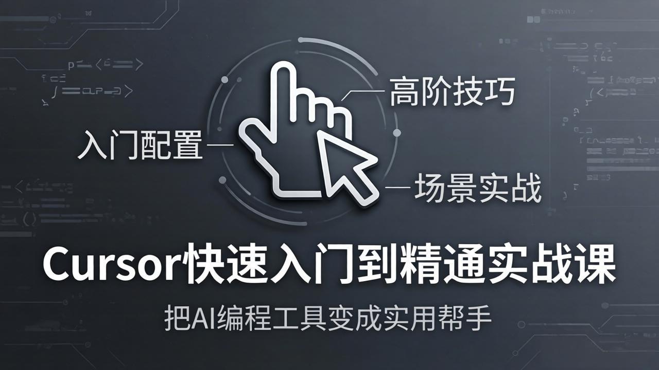 Cursor快速入门到精通实战课：入门配置+高阶技巧+场景实战，把AI编程工具变成实用帮手-优优云网创