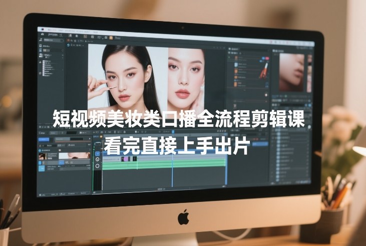 短视频美妆类口播全流程剪辑课，看完直接上手出片-优优云网创