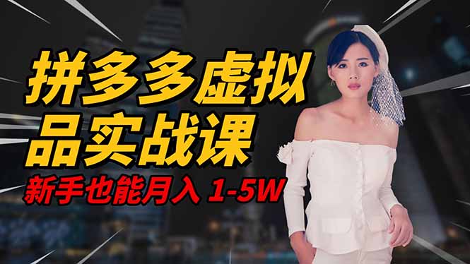 2025 拼多多虚拟品系统实战课,轻资产项目,可矩阵开工作室,新手也能…-云网创