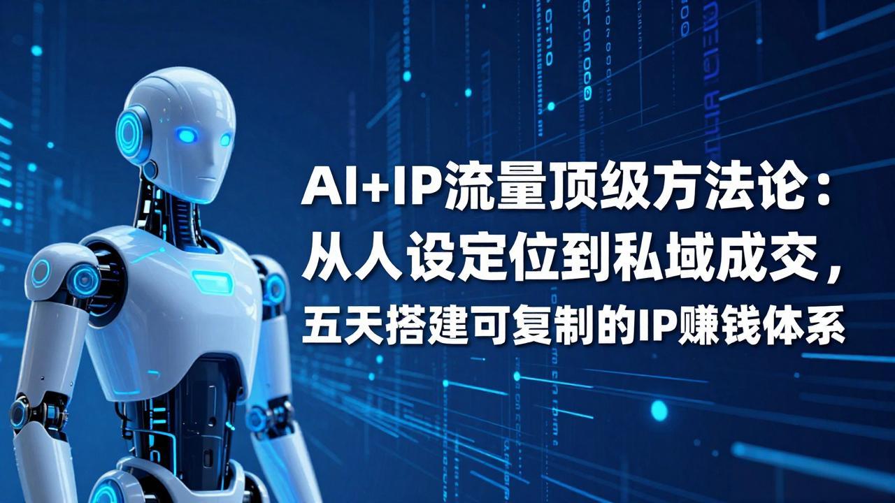 AI+IP顶级方法论：从人设定位到私域成交，五天搭建可复制的IP赚钱体系-优优云网创
