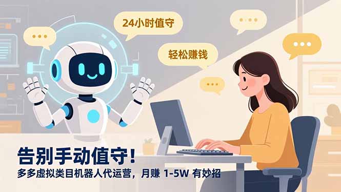 告别手动值守！多多虚拟类目机器人代运营，月赚 1-5W 有妙招-优优云网创