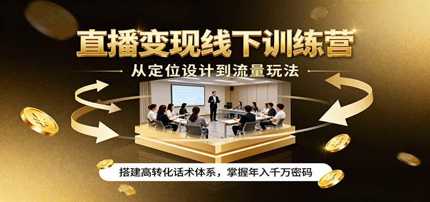 图片[1]-直播变现线下训练营，从定位设计到流量玩法，搭建高转化话术体系，掌握年入千万密码-优优云网创