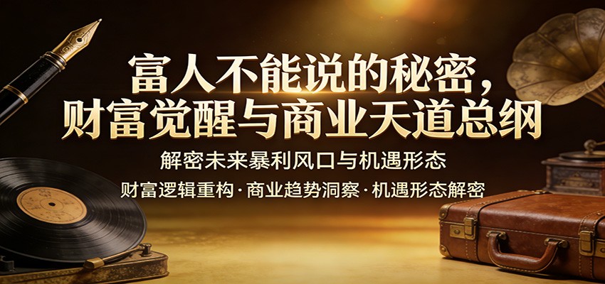 富人不能说的秘密，财富觉醒与商业天道总纲，解密未来暴利风口与机遇形态-优优云网创