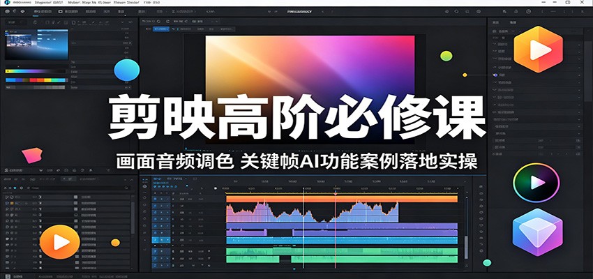 剪映高阶必修课：画面音频调色，关键帧AI功能案例落地实操-优优云网创