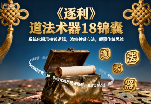 《逐利》道法术器18锦囊,系统化揭示搞钱逻辑,浓缩关键心法,颠覆传统思维(更新)-优优云网创