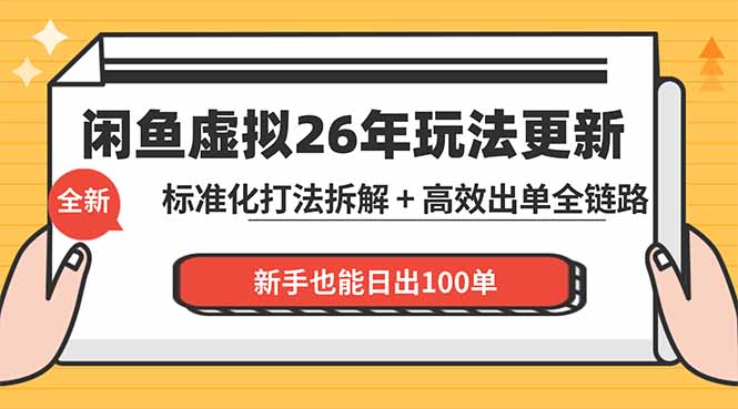 闲鱼虚拟从0到1系统化运营课程：标准化打法拆解 + 高效出单全链路教学，新手也能日出100单-优优云网创