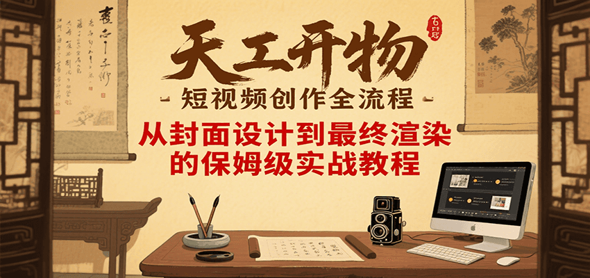 图片[1]-天工开物短视频创作全流程，从封面设计到最终渲染的保姆级实战教程-优优云网创