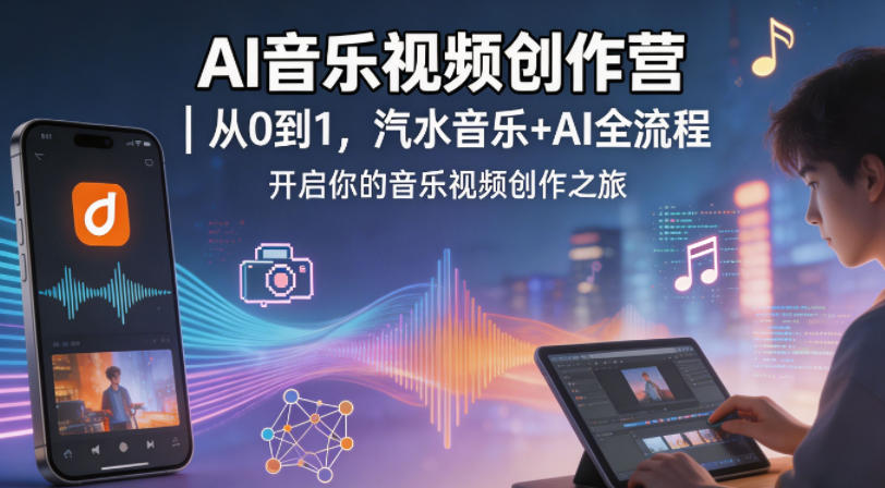 AI音乐视频创作营｜从0到1，汽水音乐+AI全流程，开启你的音乐视频创作之旅-优优云网创