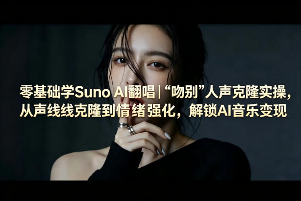 零基础学Suno AI翻唱｜《吻别》人声克隆实操，从声线克隆到情绪强化，解锁AI音乐变现-优优云网创