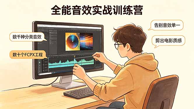 全能音效实战训练营：数千种分类音效+数十个FCPX工程，告别音效单一，剪出电影质感-优优云网创