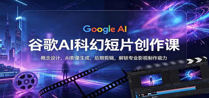谷歌AI科幻短片创作课：概念设计，AI影像生成，后期剪辑，解锁专业影视制作能力-优优云网创