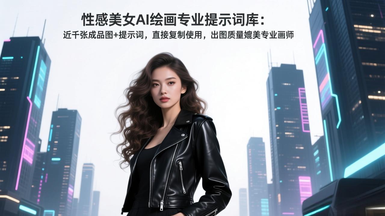 性感美女AI绘画专业提示词库:近千张成品图+提示词,直接复制使用,出图质量媲美专业画师-优优云网创