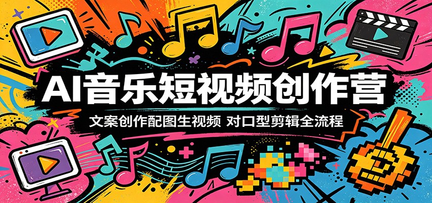 AI音乐短视频创作营：文案创作配图生视频，对口型剪辑全流程-优优云网创