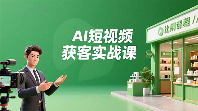 AI短视频获客实战课，数字人创作、实体行业应用、精准引流，30天获取客源月入6万+-51网创资源