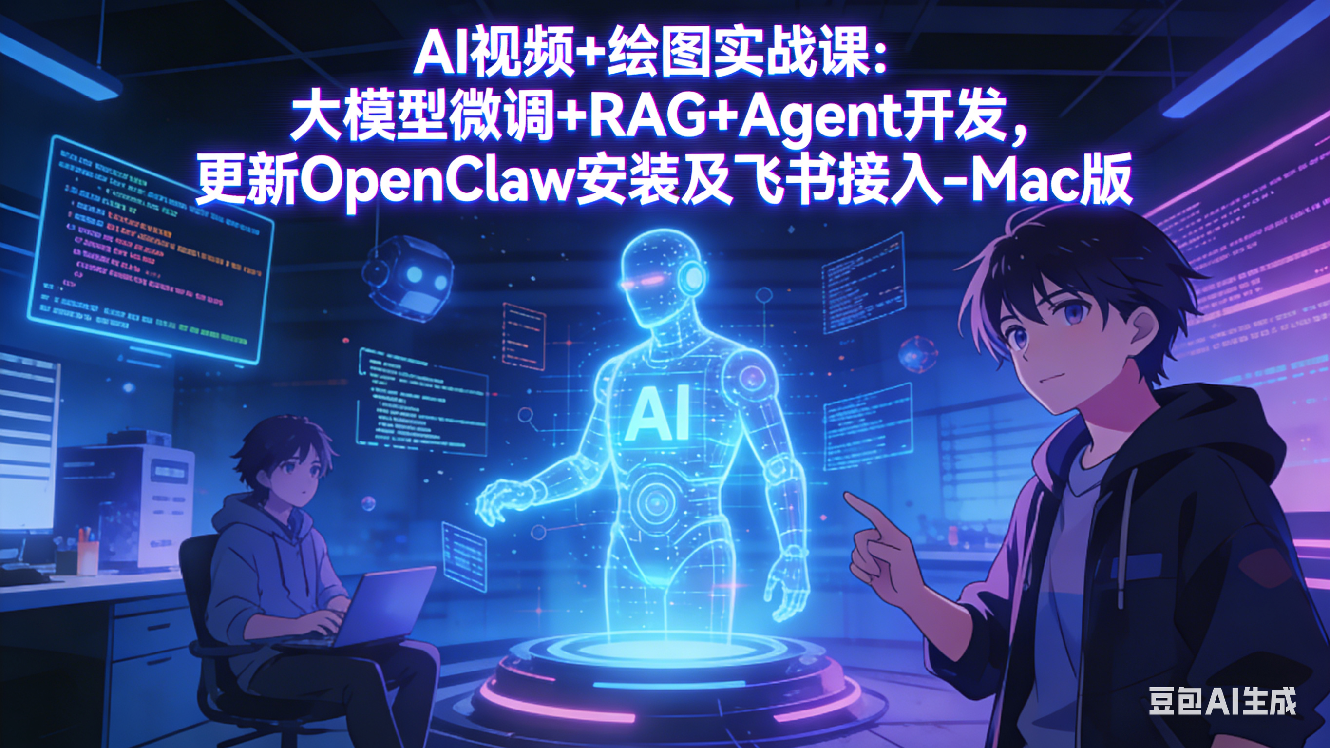 AI视频+绘图实战课：大模型微调+RAG+Agent开发，更新OpenClaw安装及飞书接入-Mac版-优优云网创