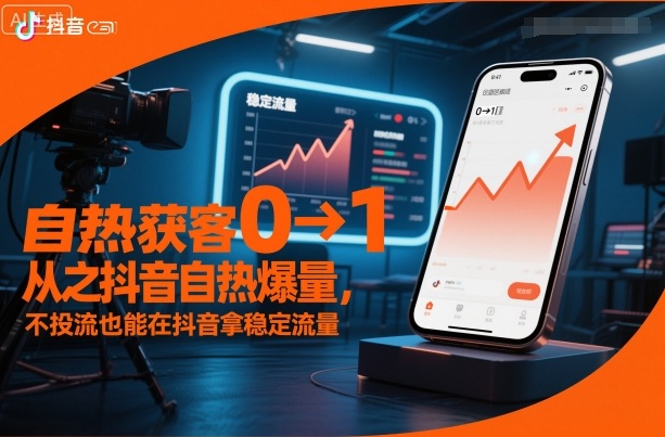 自热获客从0到1之抖音自热爆量,不投流也能在抖音拿稳定流量-焱冰网创资源库