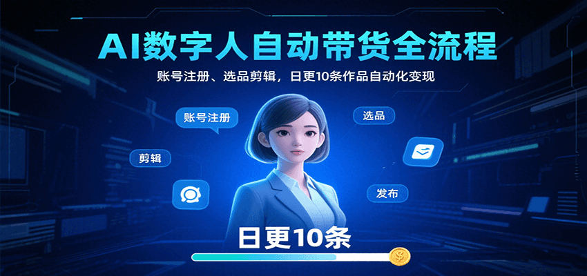 图片[1]-AI数字人自动带货全流程：账号注册、选品剪辑，日更10条作品自动化变现-优优云网创