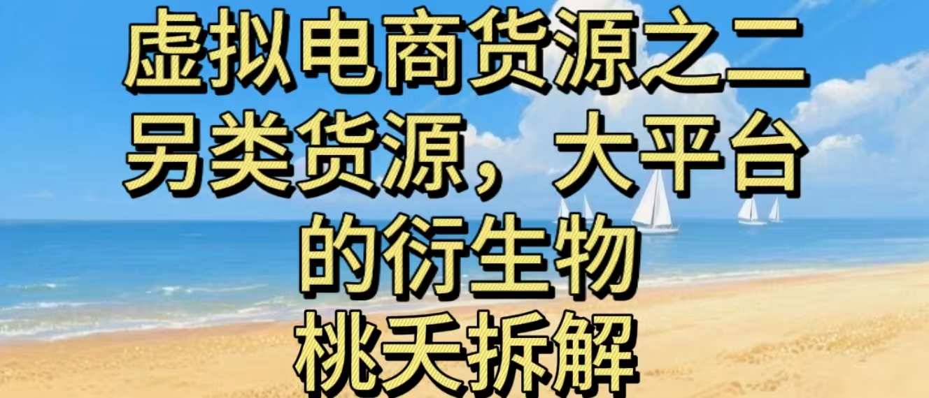 虚拟电商之二—另类的货源，大平台的衍生物-优优云网创