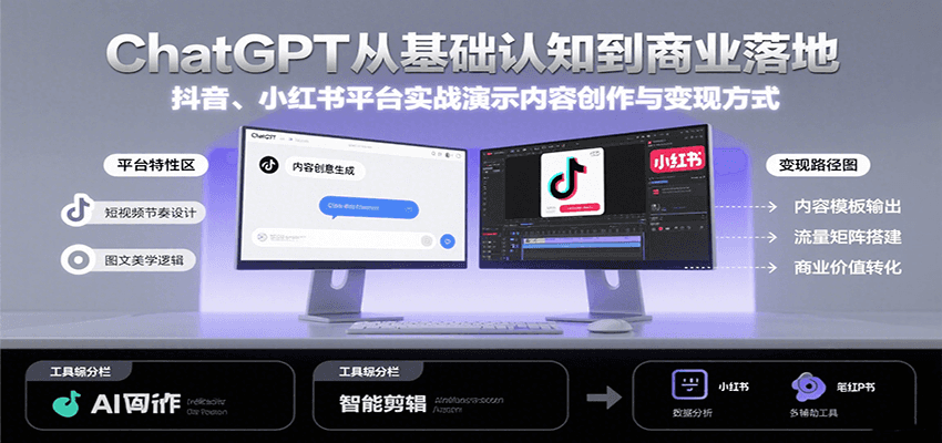 图片[1]-ChatGPT从基础认知到商业落地，实战演示抖音、小红书等平台的内容创作与变现-优优云网创