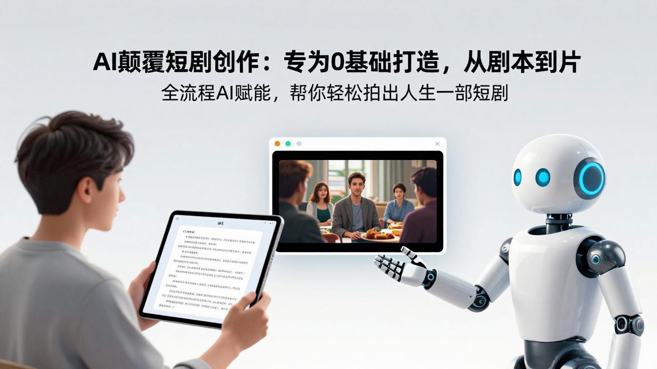 AI颠覆短剧创作：专为0基础打造，从剧本到成片全流程AI赋能，帮你轻松拍出人生第一部短剧-优优云网创