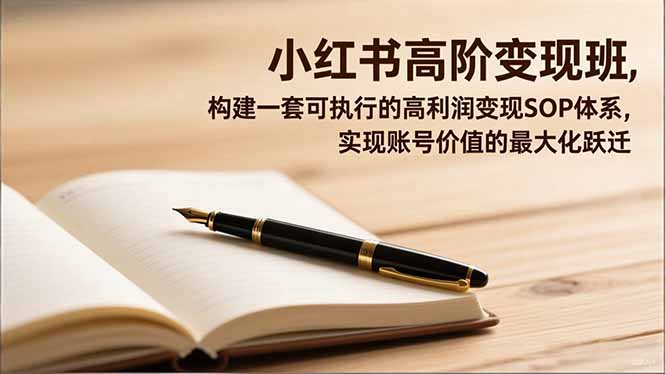 小红书高阶变现班，构建一套可执行的高利润变现SOP体系，实现账号价值的最大化跃迁-焱冰网创资源库