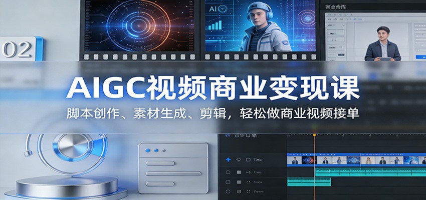 AIGC视频商业变现课：脚本创作、素材生成、剪辑，轻松做商业视频接单-优优云网创