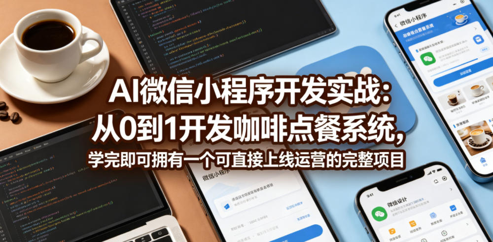 AI微信小程序开发实战：从0到1开发咖啡点餐系统，学完即可拥有一个可直接上线运营的完整项目-优优云网创